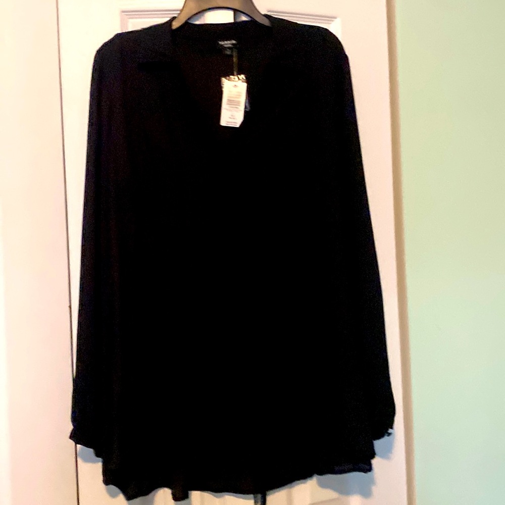 Black fit and flare blouse